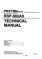 Rotel RSP-960AX - Technical manual